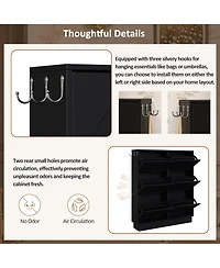 Modern Elegant Narrow Tipping Bucket Shoe Cabinet with 6 Flip Drawers