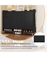 Casainc 55" Adjustable Shelves & Beveled Handles Contemporary Shoe Storage Cabinet
