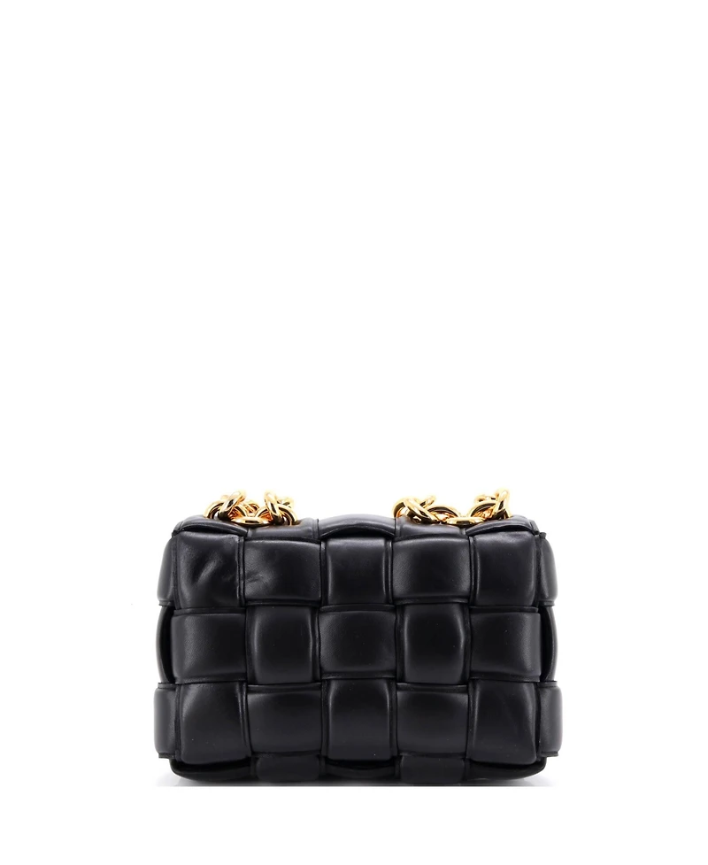 Pre-Owned Bottega Veneta Cassette Chain Crossbody Bag Padded Maxi Intrecciato Leather