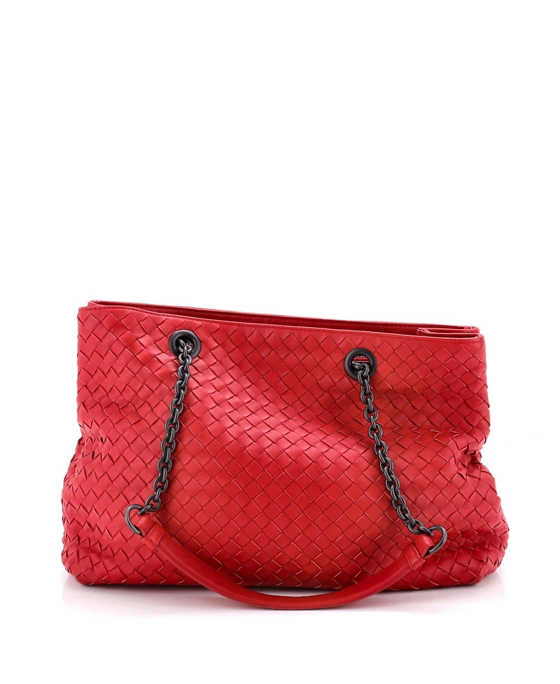 Pre-Owned Bottega Veneta Medium Double Chain Tote Intrecciato Nappa