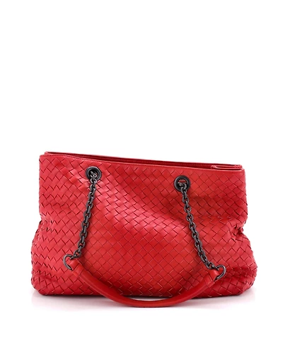 Pre-Owned Bottega Veneta Medium Double Chain Tote Intrecciato Nappa
