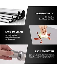 gaomon Stainless Steel Work Table 18x24x35 Inches with Adjustable Leveling Feet, Commercial Heavy Duty Kitchen Prep Table