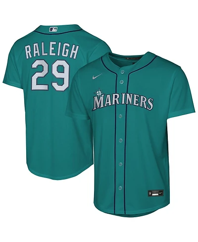 Nike Big Boys and Girls Cal Raleigh Teal Seattle Mariners Alternate Replica Jersey