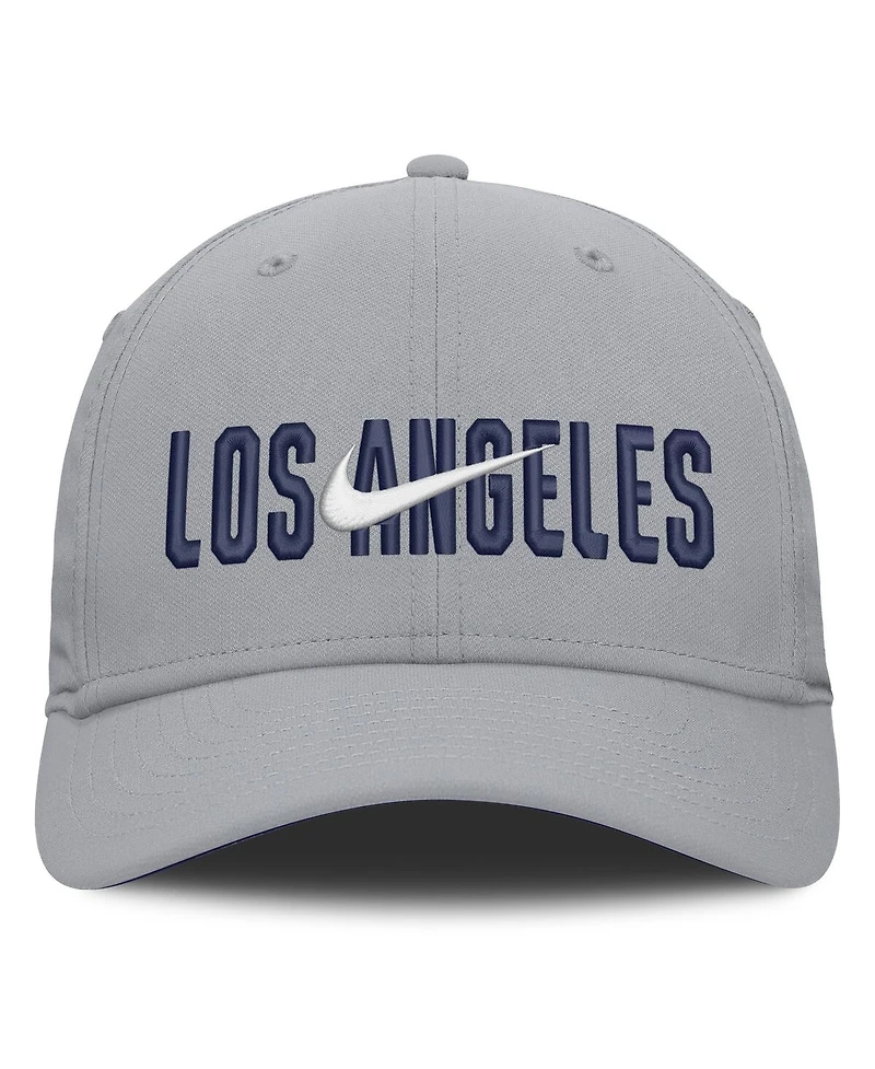 Nike Men's Gray Los Angeles Dodgers Primetime Rise Dri-fit Flex Hat