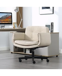 Clihome Modern Swivel Gaming Chair Pu Lounge Desk with Wide Seat, Office Chairs