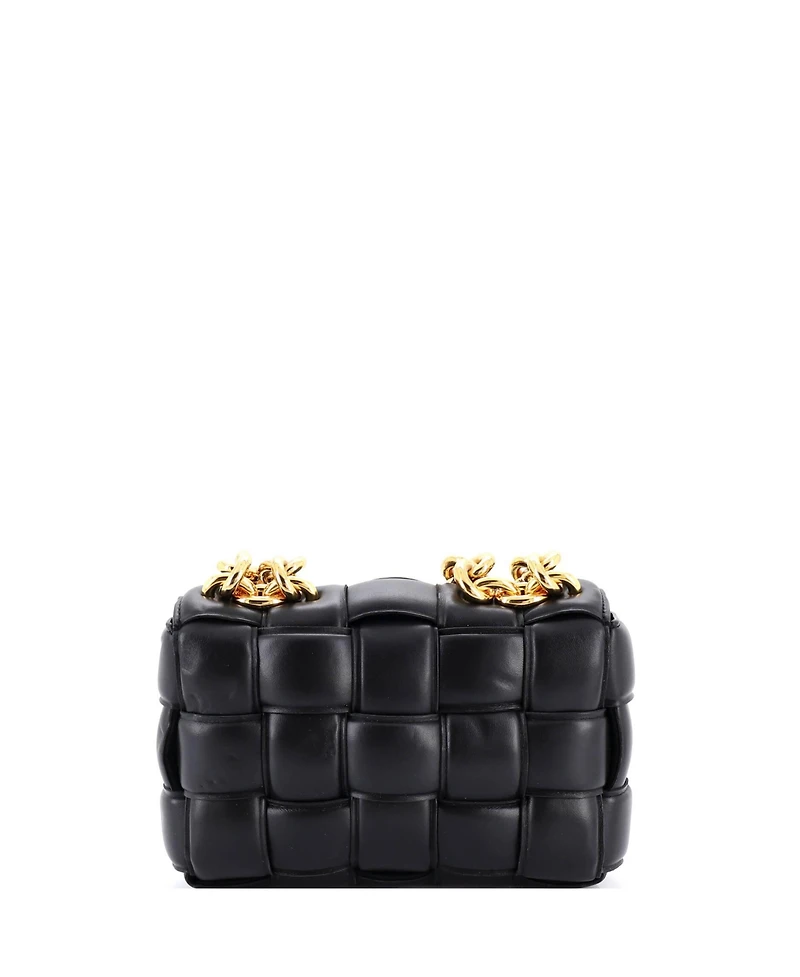 Pre-Owned Bottega Veneta Cassette Chain Crossbody Bag Padded Maxi Intrecciato Leather