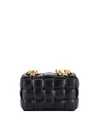 Pre-Owned Bottega Veneta Cassette Chain Crossbody Bag Padded Maxi Intrecciato Leather