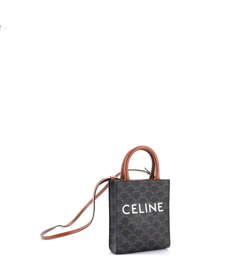 Pre-Owned Celine Mini Vertical Cabas Tote Triomphe Coated Canvas