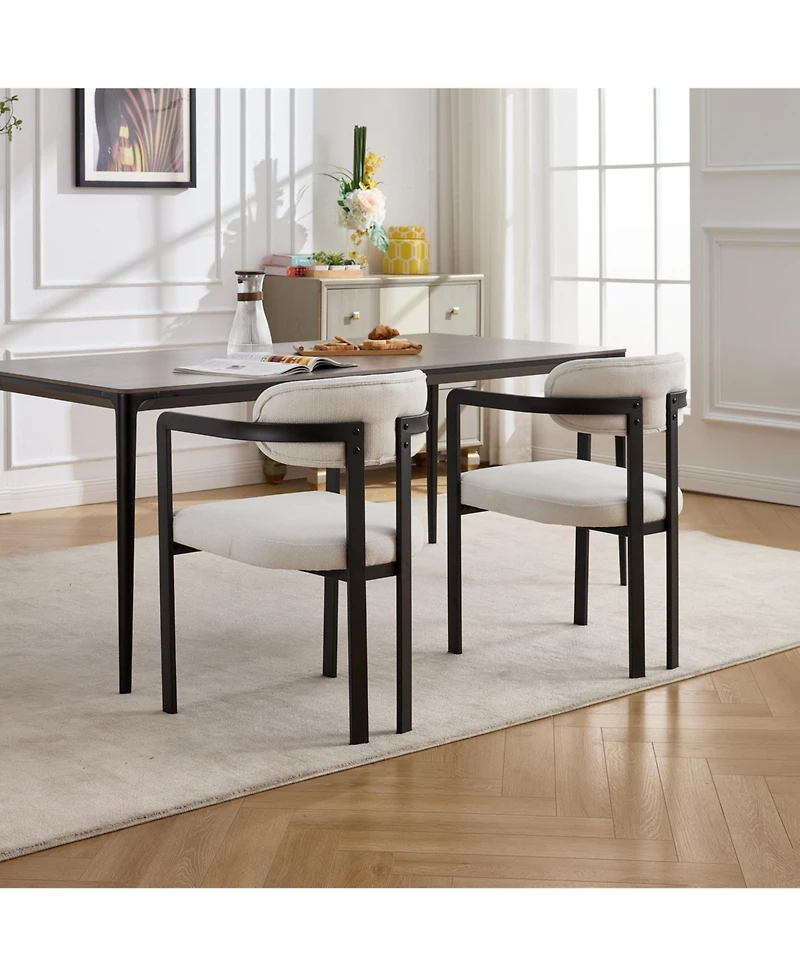 Clihome Modern Dining Room Chairs, Upholstered Boucle Kitchen Chairs