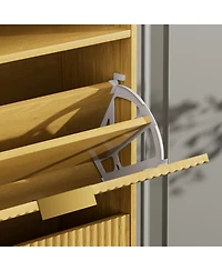 Clihome Shoe Cabinet Storage with 3 Flip Drawers, Tall Free Standing Shoe Organizer Rack