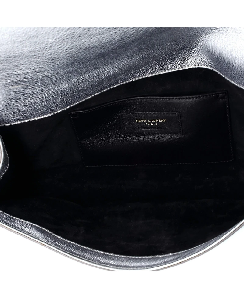 Pre-Owned Saint Laurent Long Classic Monogram Clutch Metallic Calfskin