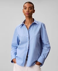 Calvin Klein Women's Regular Fit Long-Sleeve Collared Shirt