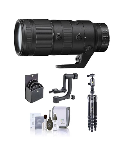 Nikon Nikkor Z 70-200mm f/2.8 Vr S Lens for Nikon Z, Bundle with Veo 3 Go 235AB 23mm 5-Section Aluminum Travel Tripod with T-50 Ball Head, Gimbal