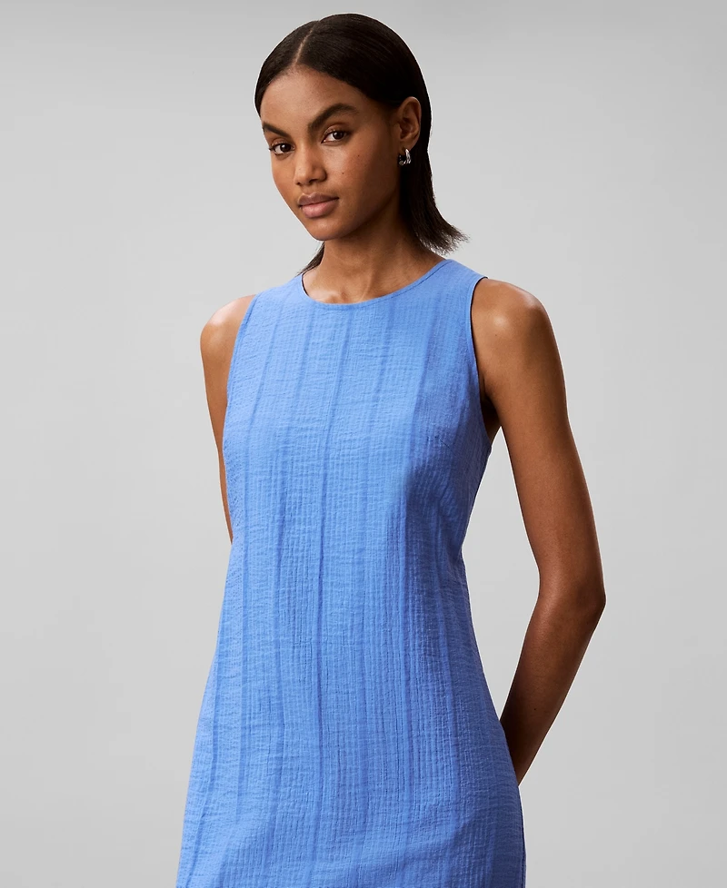 Calvin Klein Women's Sleeveless Crew-Neck Long Shift Dress