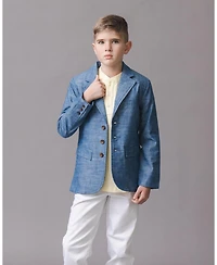 Hope & Henry Little Boys Classic Organic Chambray Suit Jacket