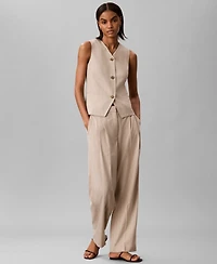 Calvin Klein Women's Sleeveless V-Neck Tailored Vest