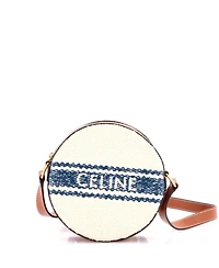 Pre-Owned Celine Plein Soleil Round Purse on Strap Canvas with Leather