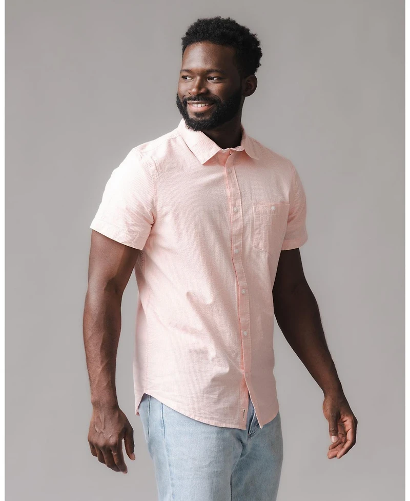 Hope & Henry Men's and Organic Short Sleeve Seersucker Shirt