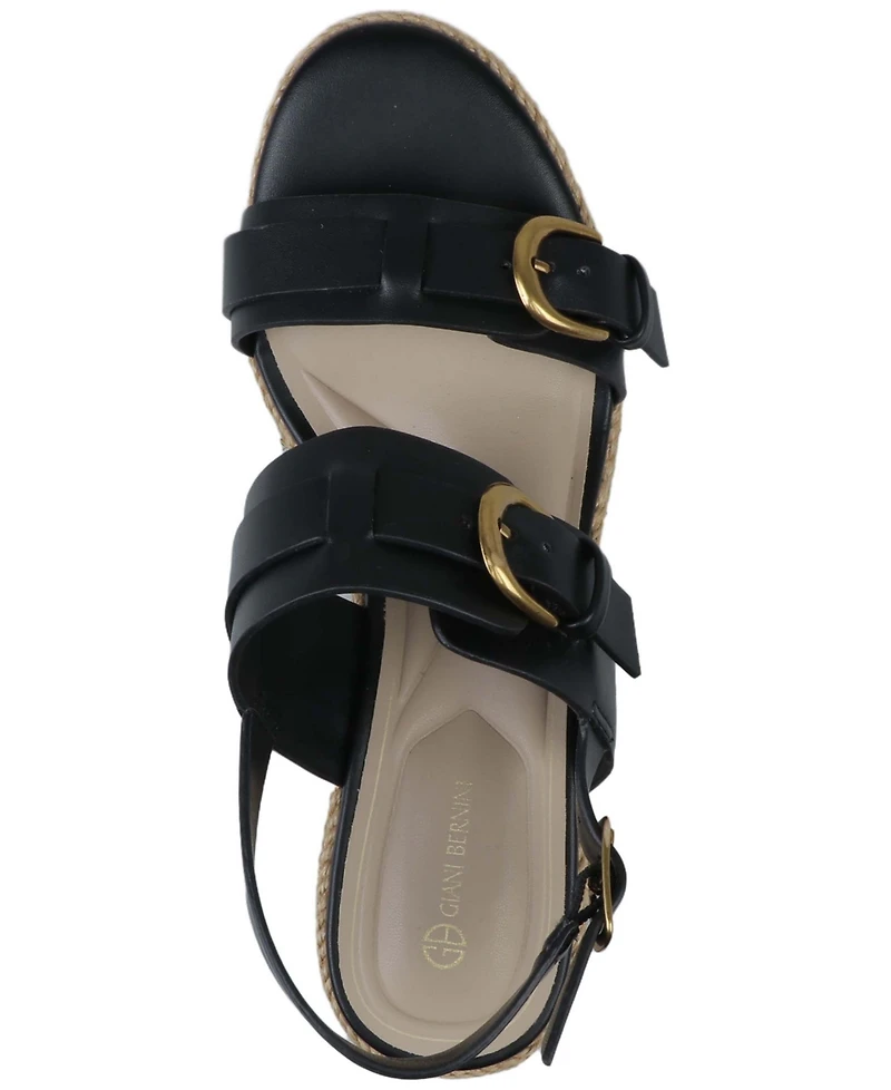 Giani Bernini Women's Talleyy Buckle Wedge Heel Sandals, Macy's Exclusive
