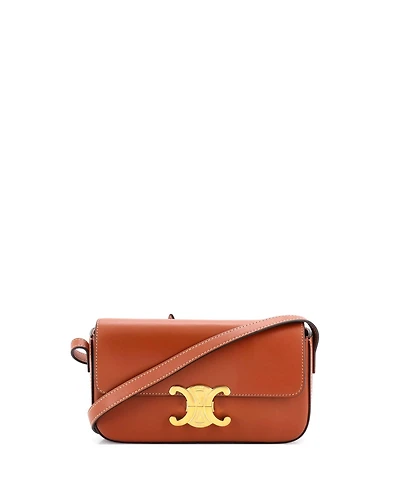 Pre-Owned Celine Triomphe East-West Shoulder Bag Smooth Calfskin