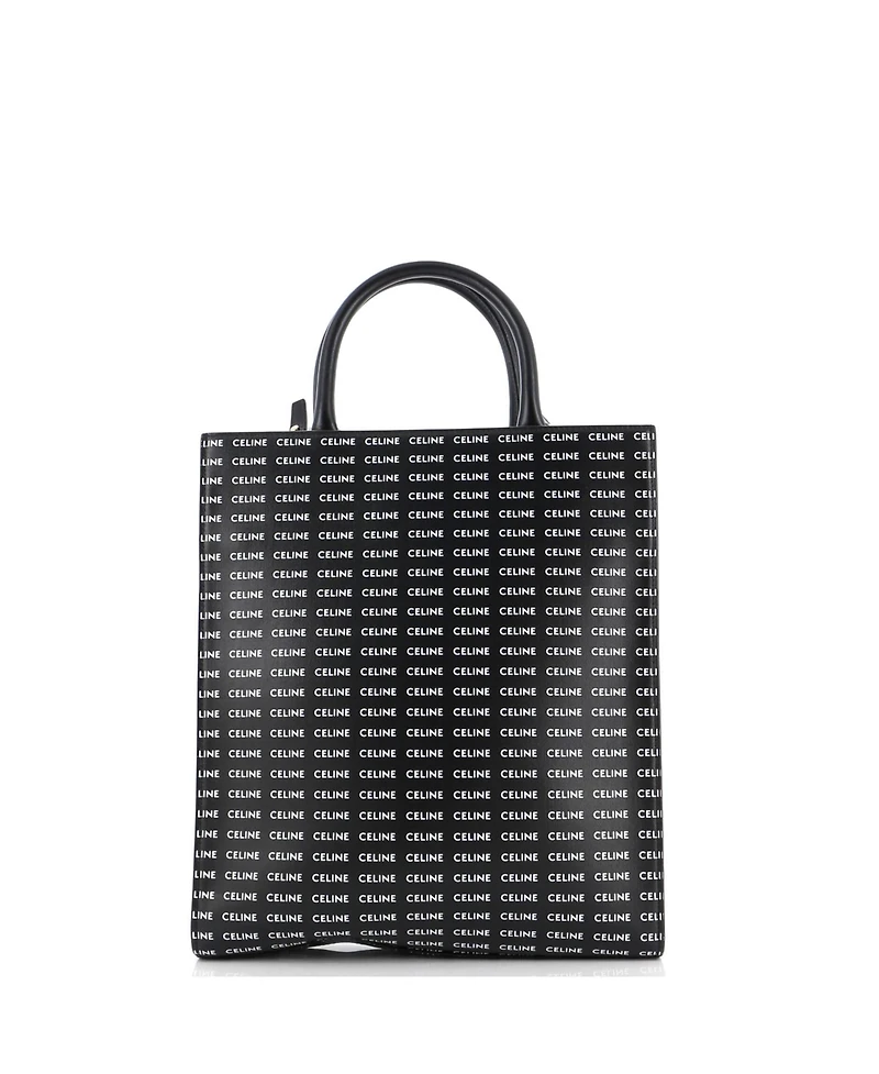 Pre-Owned Celine Small Vertical Cabas Tote All Over Logo Print Leather