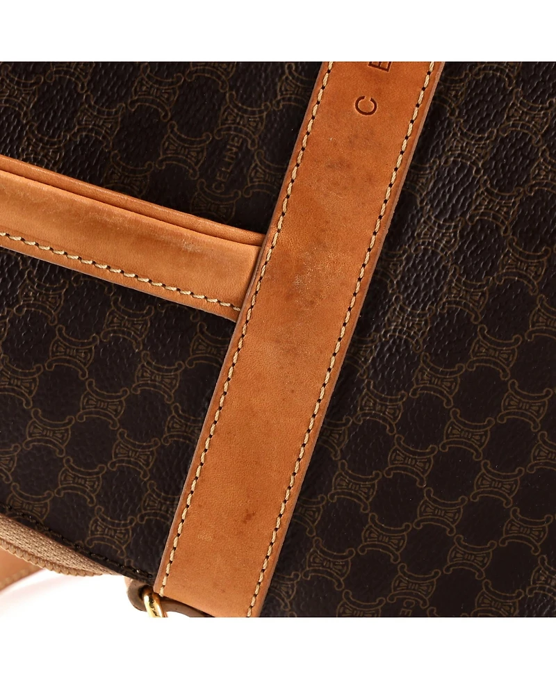 Pre-Owned Celine Vintage Logo Convertible Zip Tote Macadam Coated Canvas