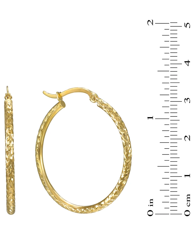 Macy's Diamond Cut Hoop Earrings in 10k Yellow Gold