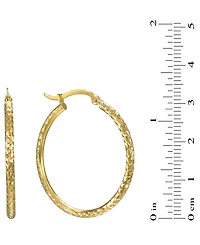 Macy's Diamond Cut Hoop Earrings in 10k Yellow Gold