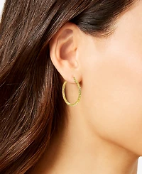 Macy's Diamond Cut Hoop Earrings in 10k Yellow Gold