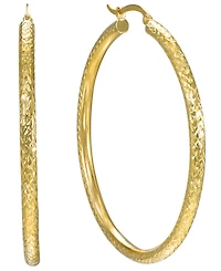 Macy's Diamond-Cut Hoop Earrings in 10k Yellow Gold
