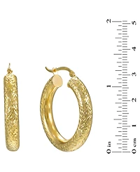 Macy's Diamond Cut Hoop Earrings in 10k Yellow Gold