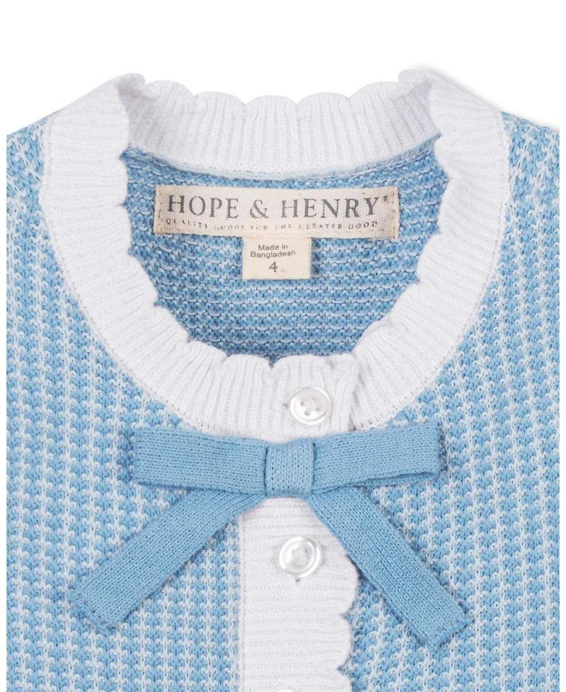 Hope & Henry Little and Big Girls' Organic Button Front Tank Sweater Dress
