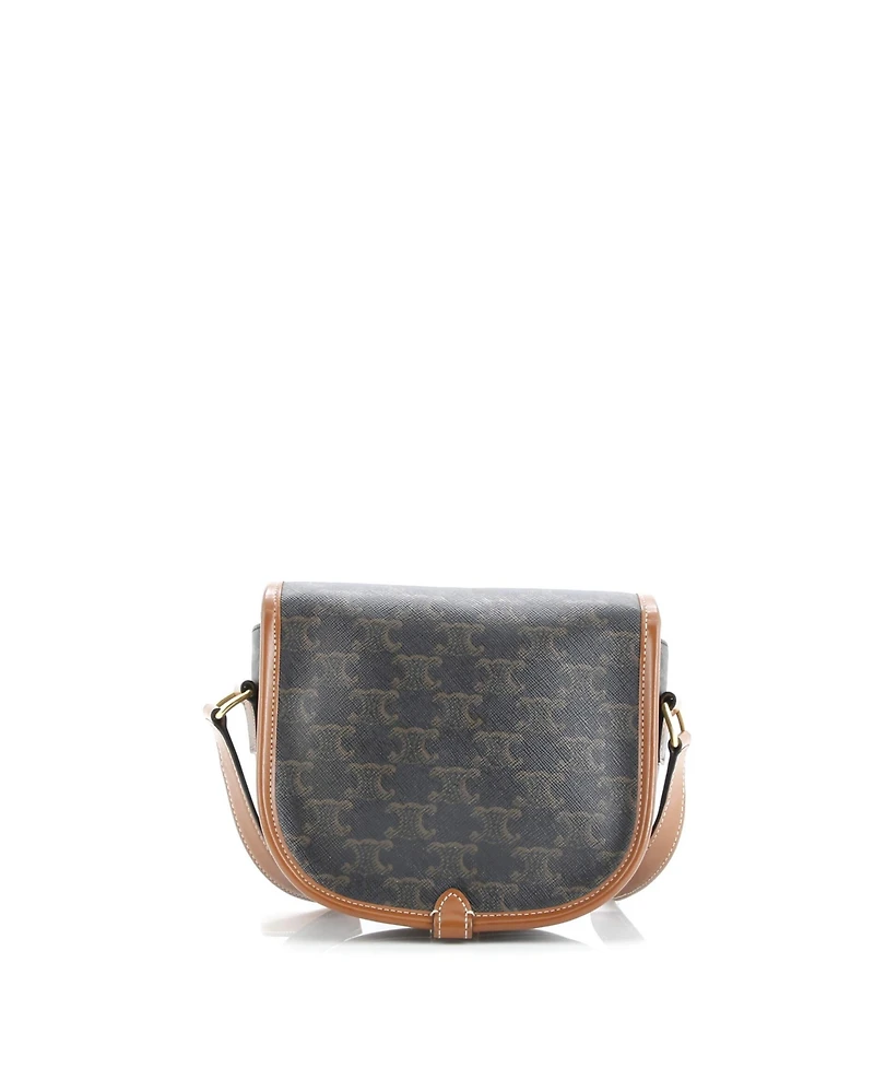 Pre-Owned Celine Medium Folco Bag Triomphe Coated Canvas