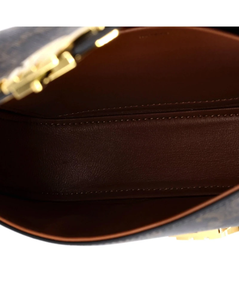 Pre-Owned Celine Triomphe East-West Shoulder Bag Triomphe Coated Canvas