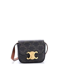 Pre-Owned Celine Mini Triomphe Shoulder Bag Triomphe Coated Canvas