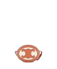 Pre-Owned Celine Triomphe Oval Crossbody Bag Canvas and Leather
