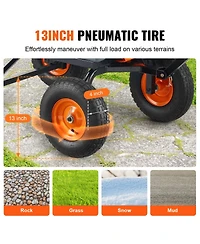 Sugift Large Capacity Dump Cart with 1200 lbs Rating & 13-inch Wheels