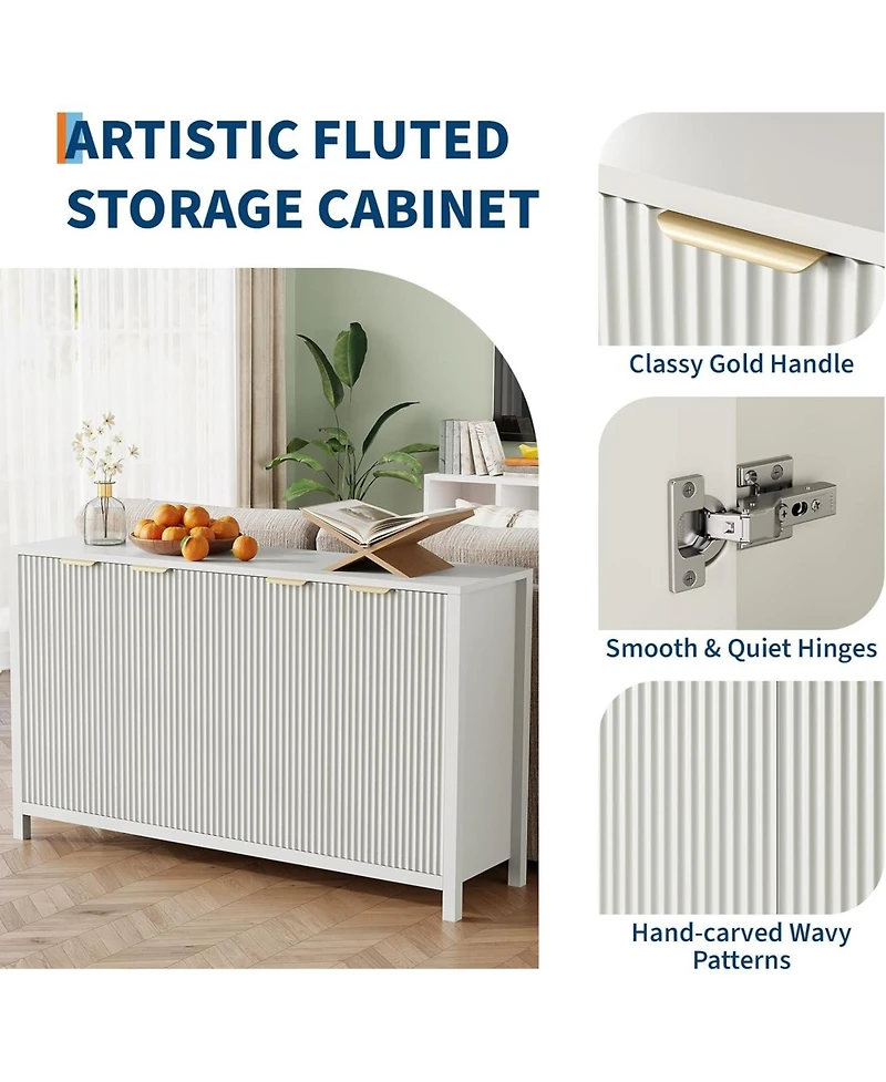 gaomon 55" Fluted Buffet Cabinet with Storage