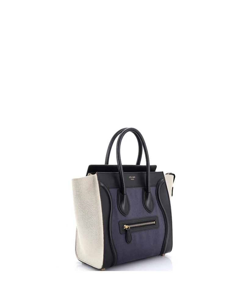 Pre-Owned Celine Mini Luggage Bag Canvas and Leather