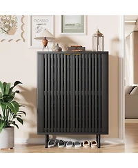 gaomon Narrow Freestanding 6-Tier Shoe Cabinet with Louvered Doors