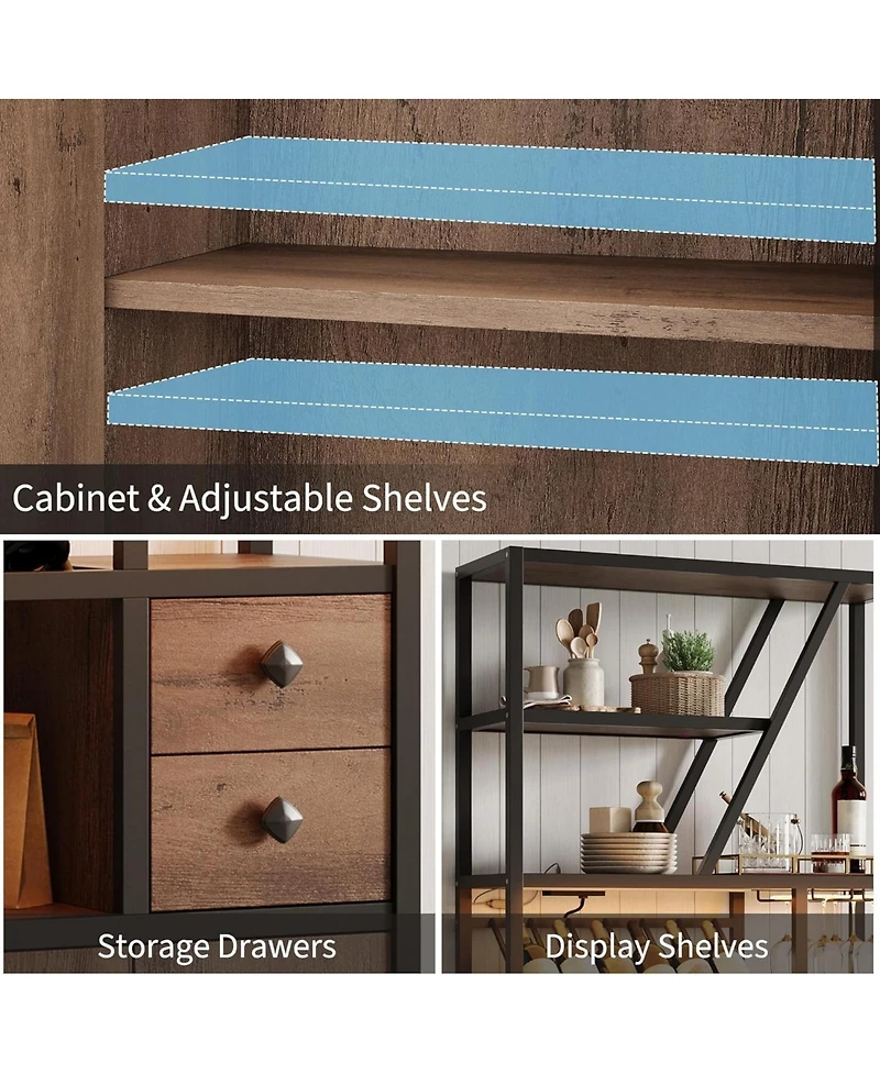 gaomon Bar Cabinet with Power Outlets