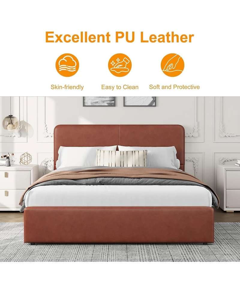 gaomon Queen Upholstered Platform Bed Frame with Headboard & Storage Drawers, No Box Spring Needed, Easy Assembly