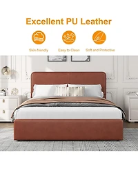 gaomon Queen Upholstered Platform Bed Frame with Headboard & Storage Drawers, No Box Spring Needed, Easy Assembly