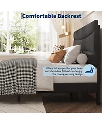 gaomon Queen Metal Platform Bed Frame with Victorian Style Headboard & Footboard, Wrought Iron Design, Underbed Storage