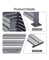 Aoodor Patio Privacy Screen 49''W x 50''H Air Conditioner Fence, Panels Trash Can and Pool Equipment Enclosure