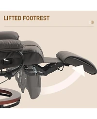 Boyel Living Manual Swivel Recliner Chair with Pu Leather and Footrest