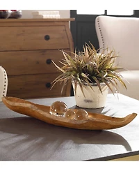 Uttermost 4.75" Teak Leaf Bowl