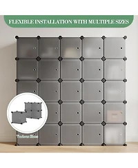 gaomon 12-Cube Stackable Modular Shoe Storage Cabinet Organizer with Doors