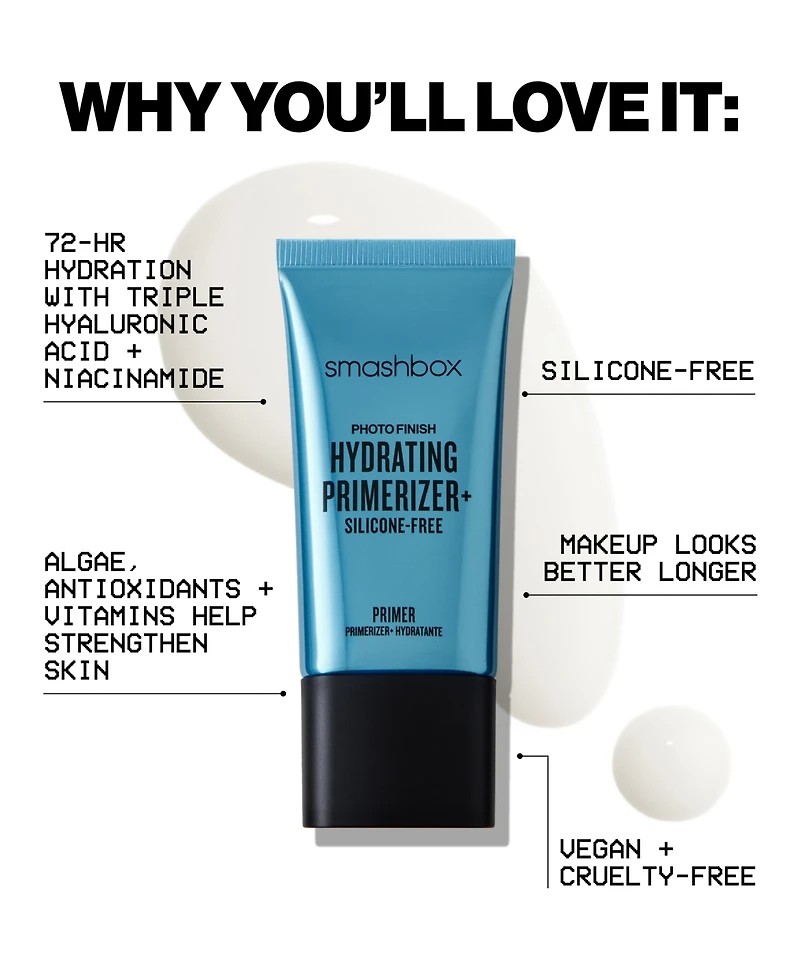 Smashbox Photo Finish Hydrating Primerizer+ Silicone-Free Primer, 1.35 oz.