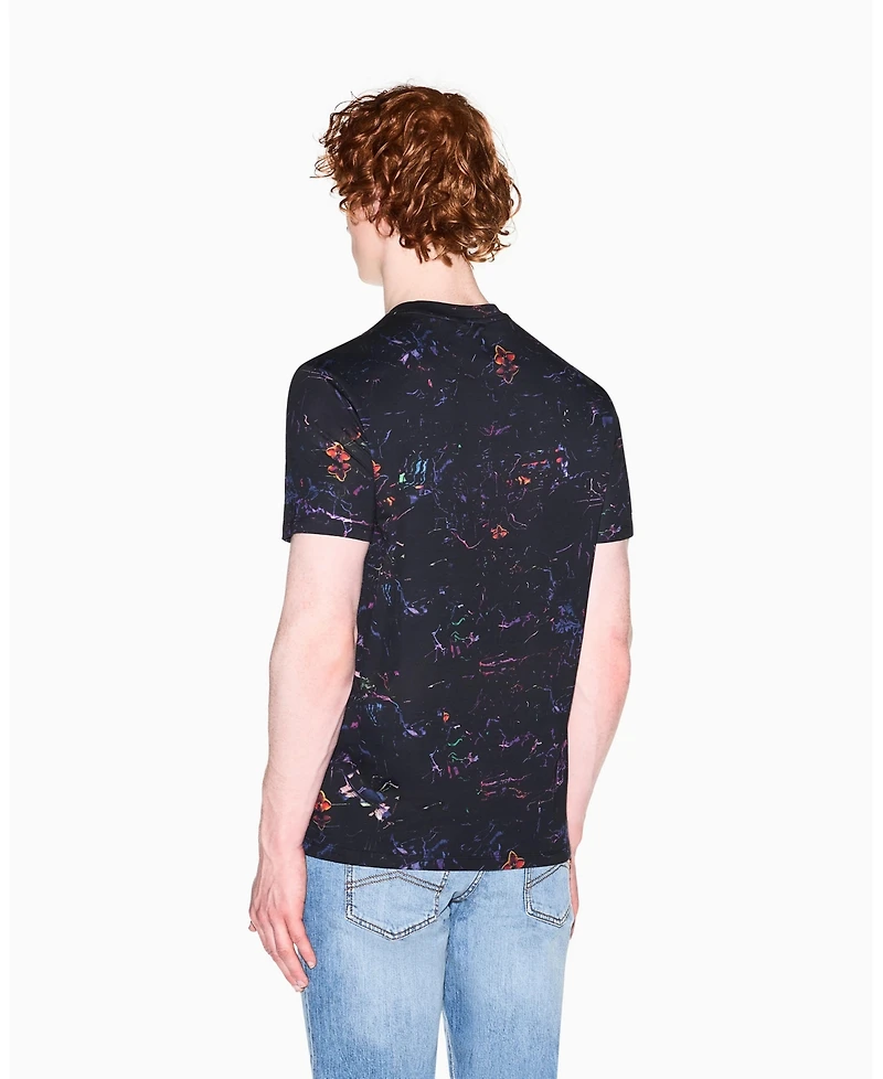 A|X Armani Exchange Men's Short Sleeve Floral Print T-Shirt